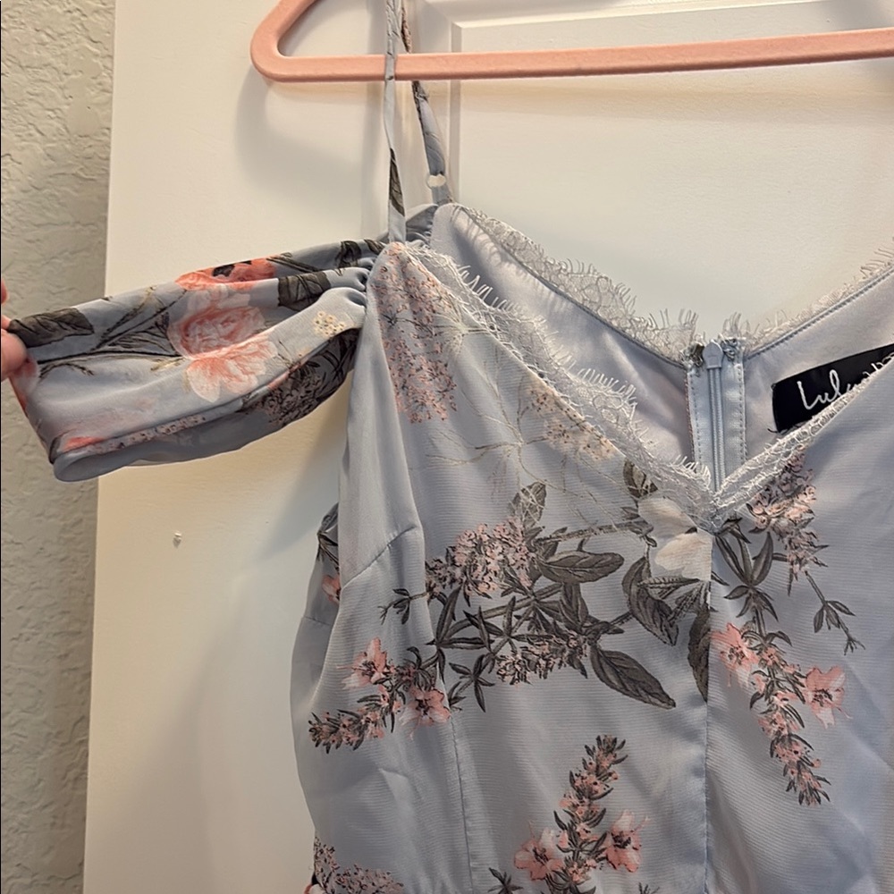 Lulus Verona light blue off the shoulder dress - Picture 9 of 13